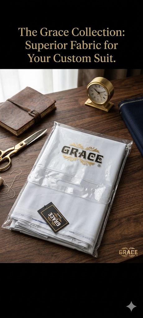 Grace Fabrics – Premium Unstitched Fabric for Men | White - Image 2