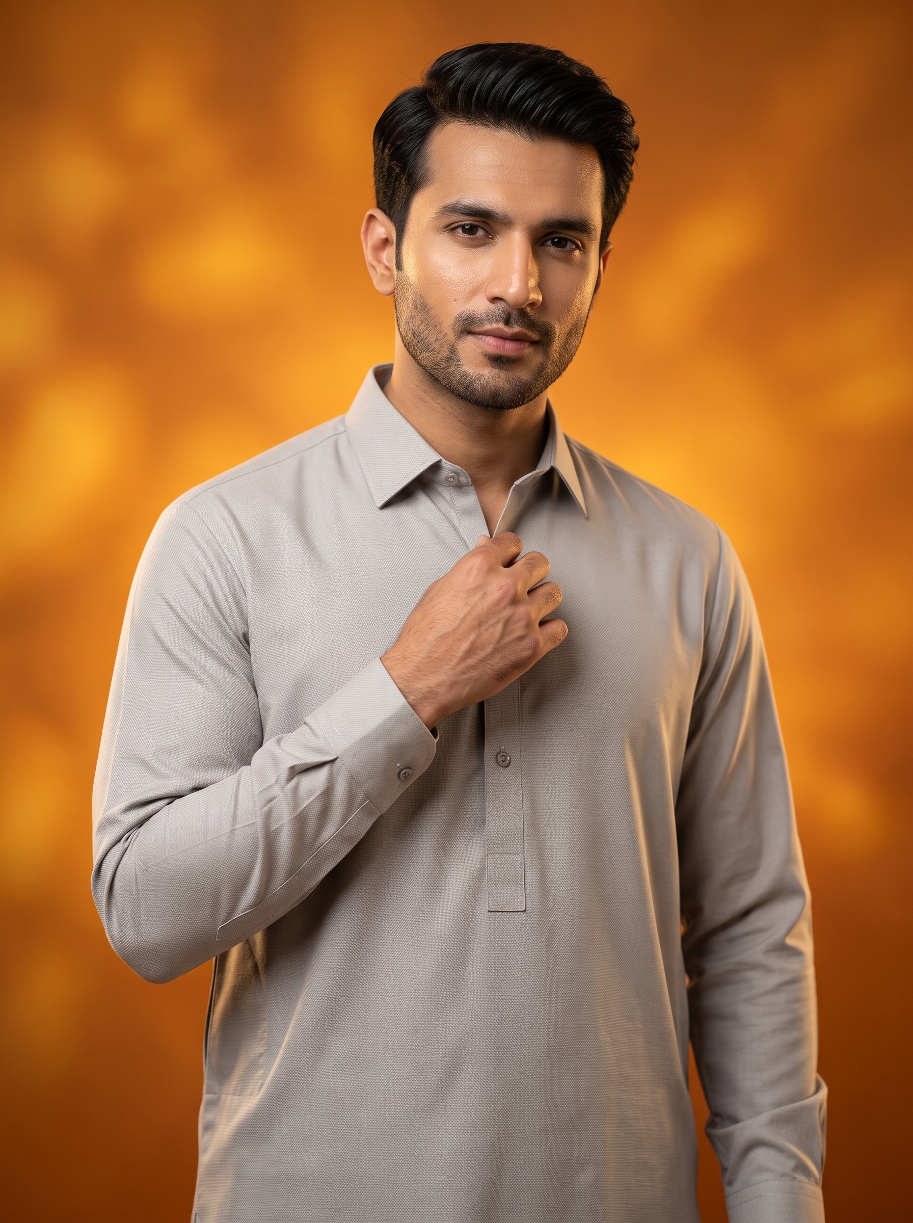 Grace Fabrics – Premium Unstitched Fabric for Men | Silver Grey - Image 3