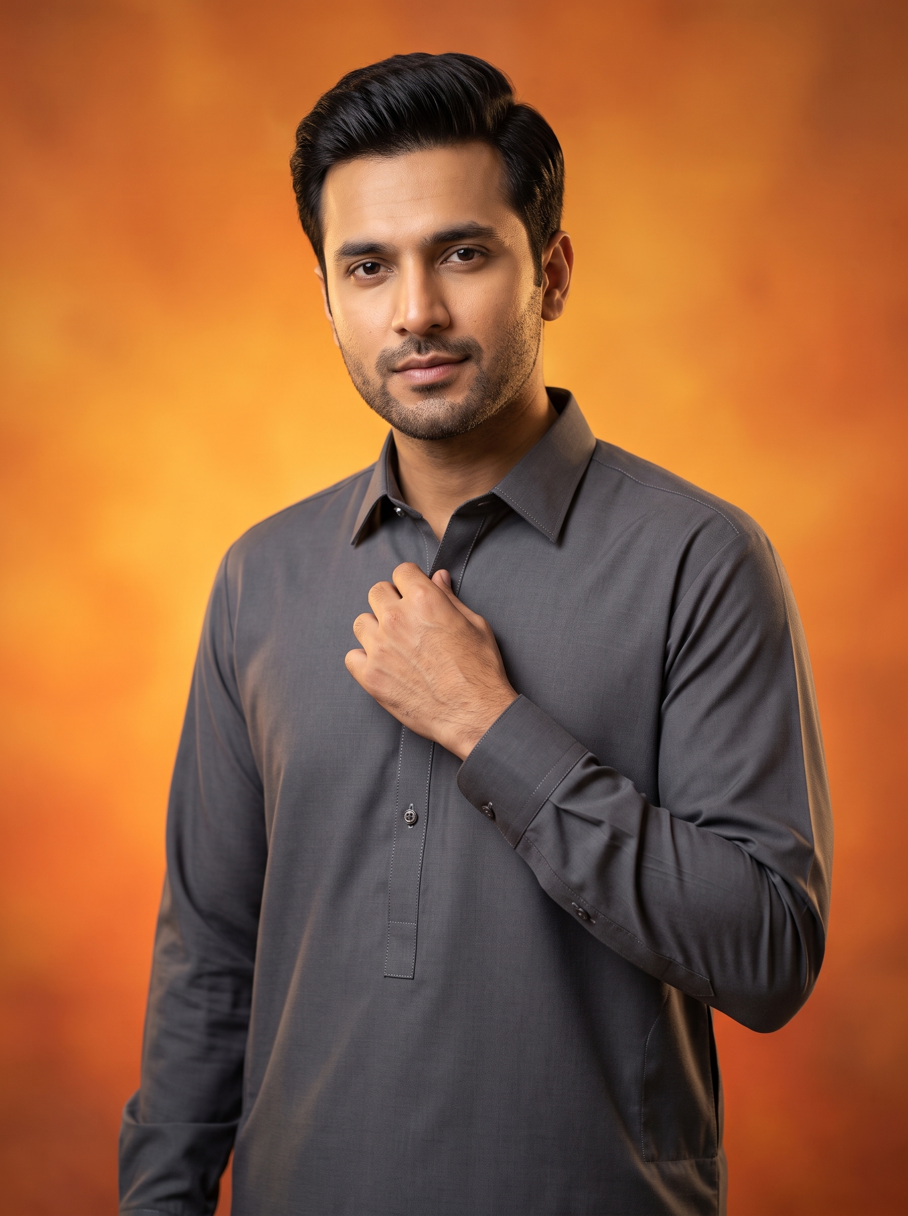Grace Fabrics – Premium Unstitched Fabric for Men | Charcoal Grey - Image 4