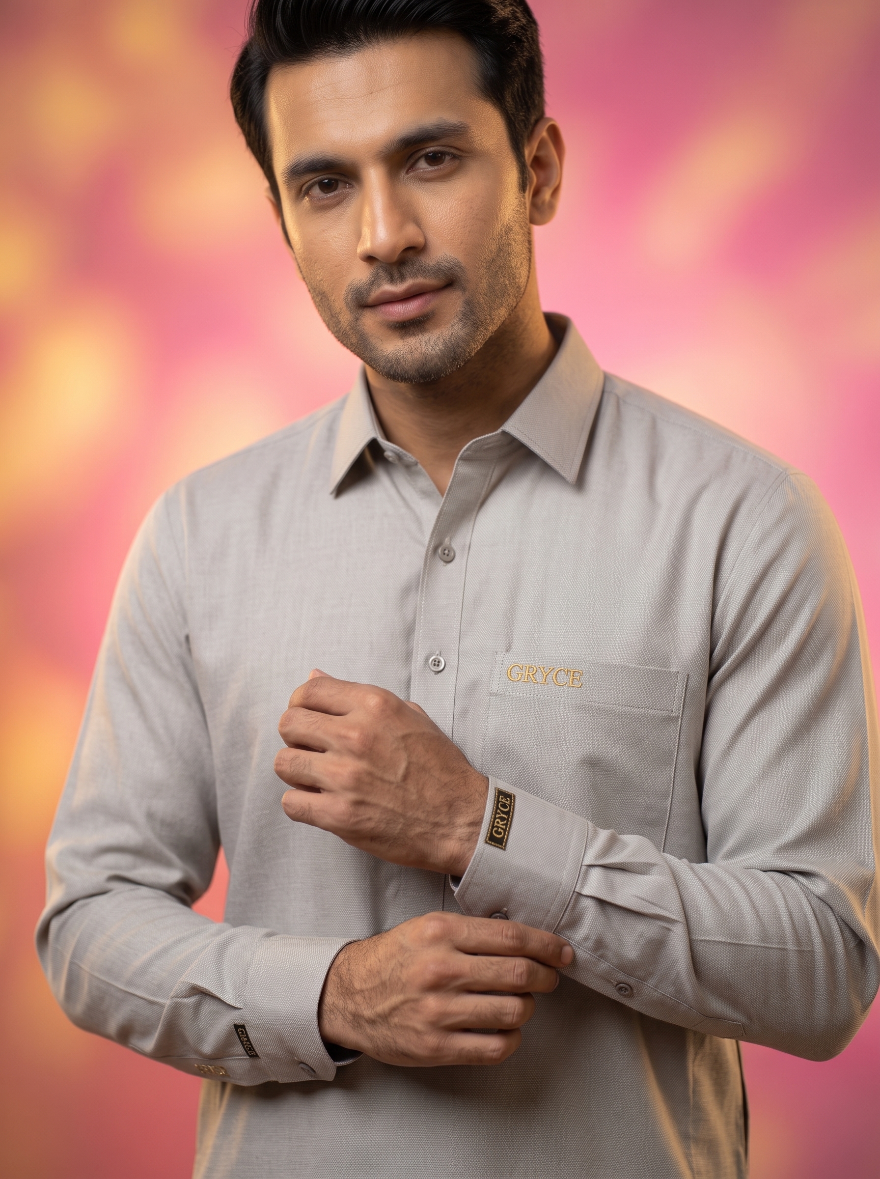 Premium Unstitched Fabric for Men - Grace Fabrics Silver Grey