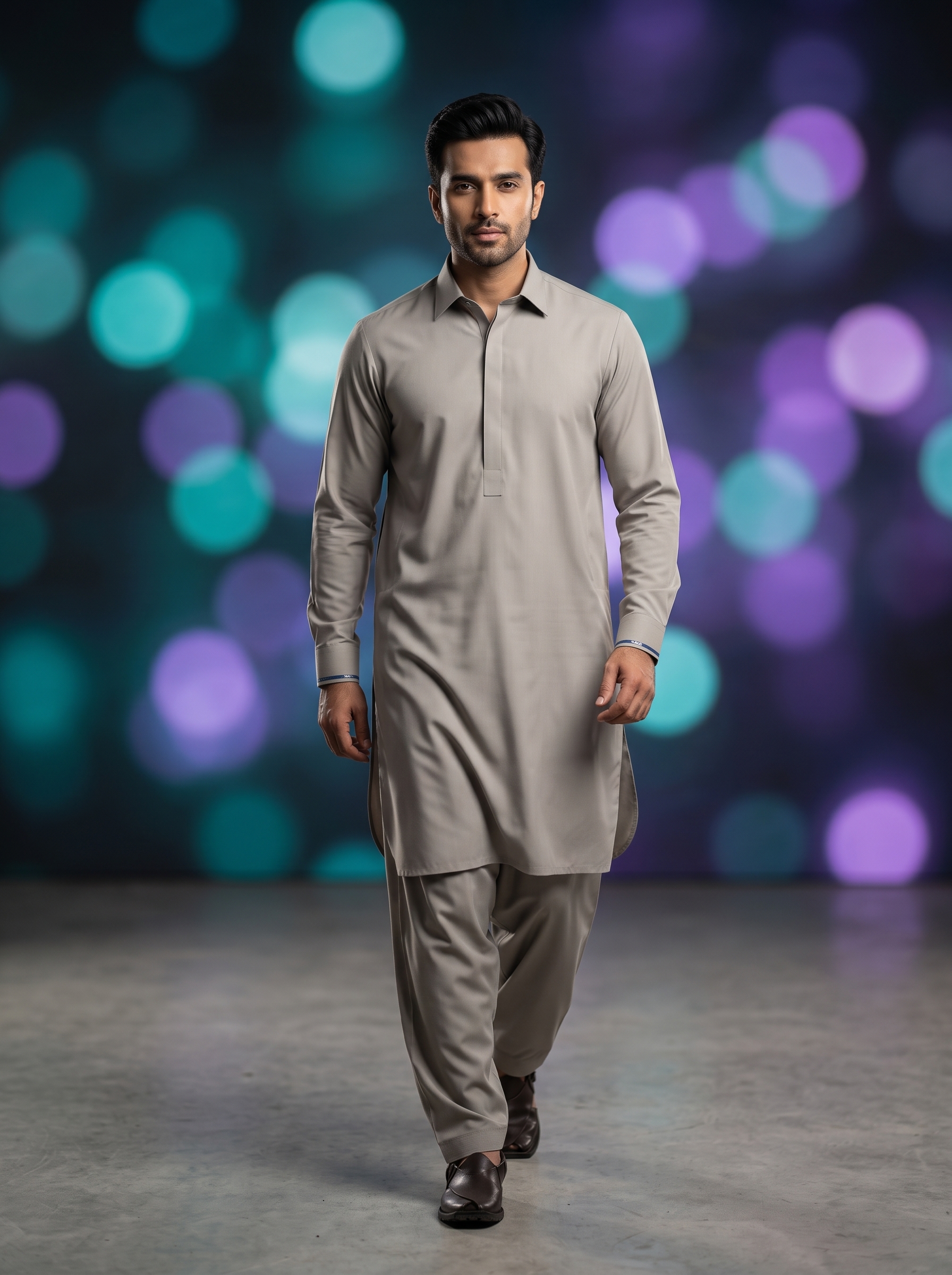 Premium Unstitched Fabric for Men - Grace Fabrics Stone Grey